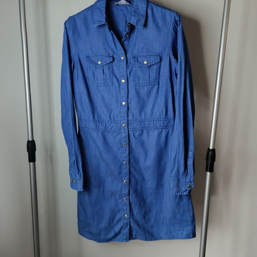 Dorothy Perkins denim shirt-dress like new, size 34, blue