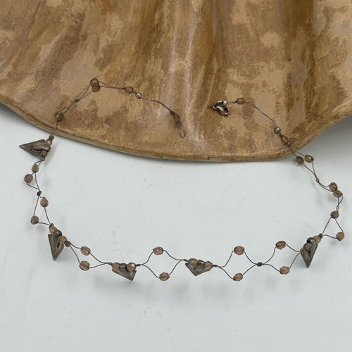 Inez Murano handmade vintage 90s necklace new silver