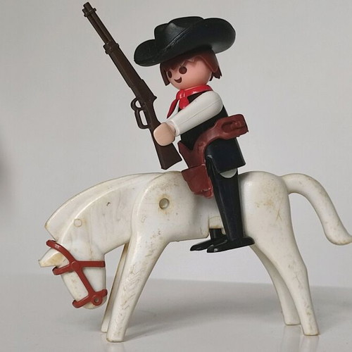 Lyra-playmobil rider with horse and accessories used, Cowboy 80s-90s