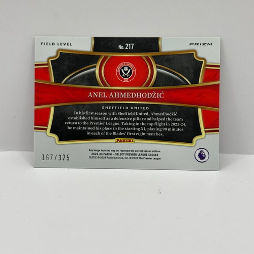 2023-24 Select Premier League Anel Ahmedhodzic Purple Mojo RC Sheffield Utd card new