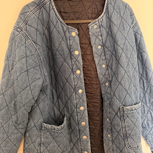 Denim quilted jacket like new, size small