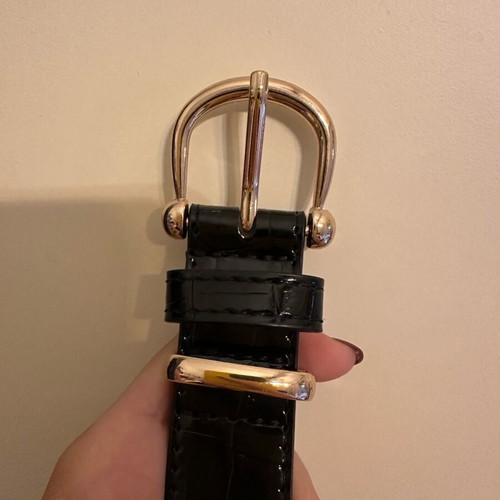 Crocodile patent leather belt new, adjustable, black Primark