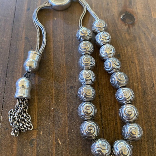 Collectible silver-plated worry beads like new, 23 centimeters