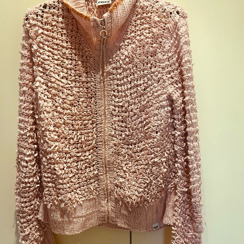 Vintage Roxy women's cardigan L used, pink with orange details