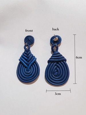 Polymer clay earrings like new, blue and silver