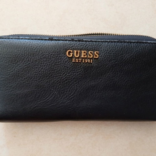 Guess wallet, black, genuine leather