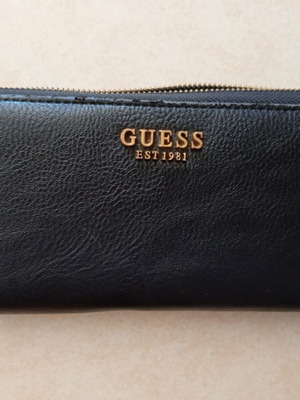 Guess wallet, black, genuine leather