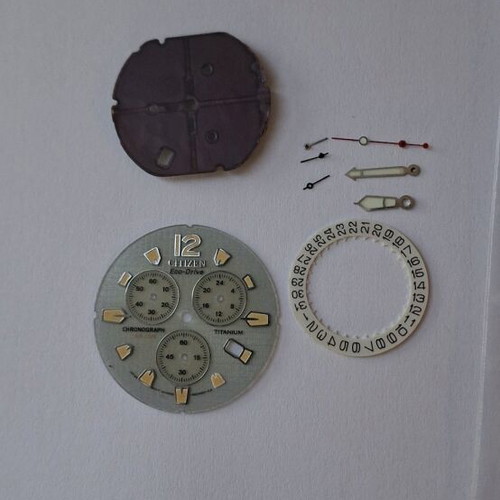 Citizen Eco Drive watch parts used, men's, gray titanium