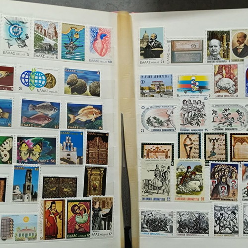 HELLAS1978 TO 1989 THE FIRST SERIES OF 1989 ALL SERIES OF STAMPS CONTINUOUS