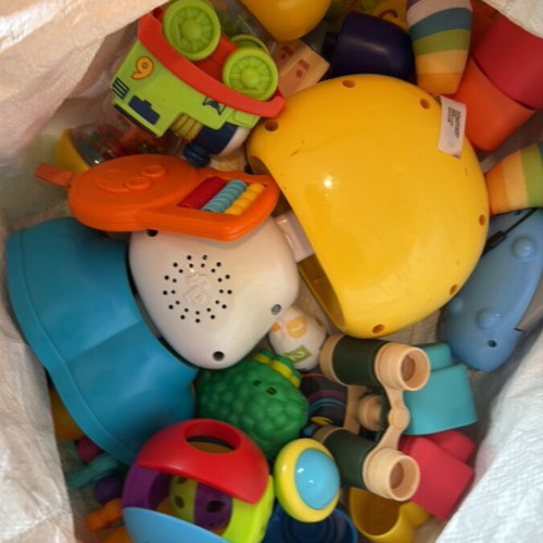 Various children's toys used