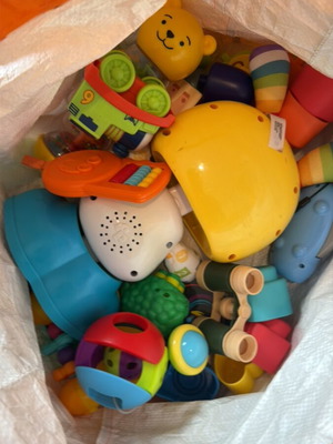 Various children's toys used