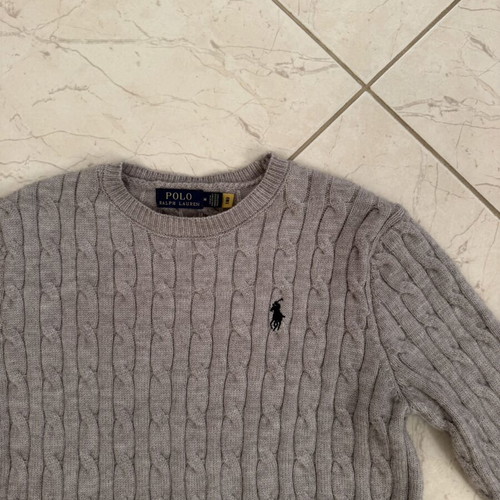 Polo Ralph Lauren Cable Knit Shirt gray like new, size S-M