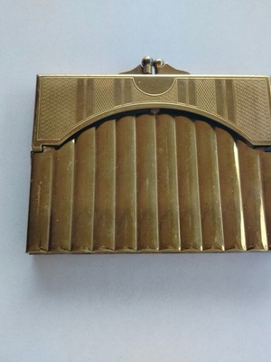 Vintage brass Gwenda cigarette case used, British made