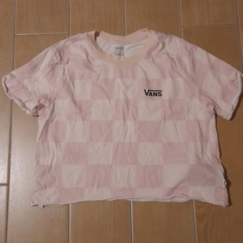 Vans crop top size S like new, white rose