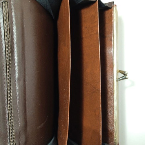 Leather wallet croco design brown women's new