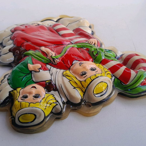 Christmas decoration 70s decade new, 3D wall or door ornament
