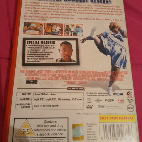 Big Momma's House 2 DVD like new, comedy, subbed