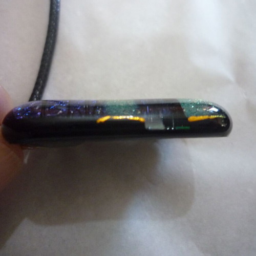 Handmade pendant necklace from dichroic glass like new, multicolored