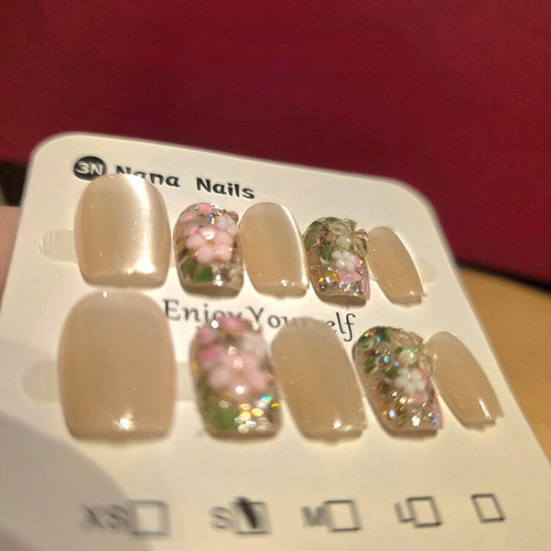 Press on nails handmade double layered acrylic cat eye