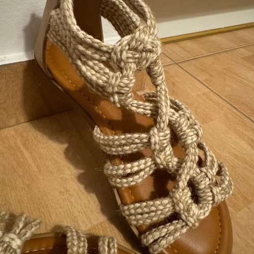 Sandals with rope like new, size 37, beige