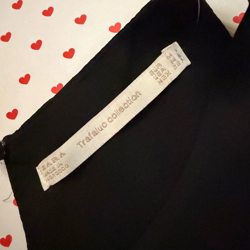Zara Trafaluc black top medium with gold blouse dress gift like new