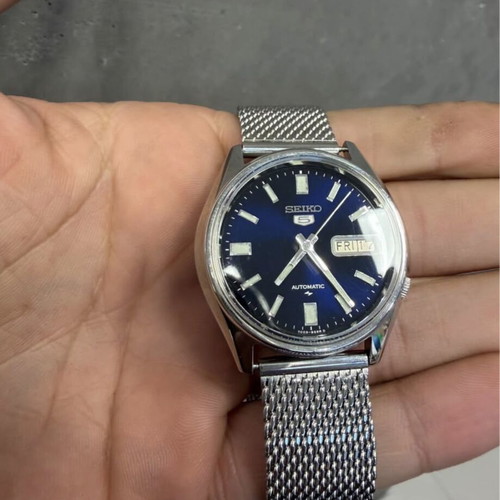 Seiko 5 7009-4040 vintage automatic watch, blue dial
