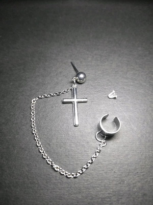 Σκουλαρίκι μονό καινούριο ασημί faux bijoux 1 τεμάχιο