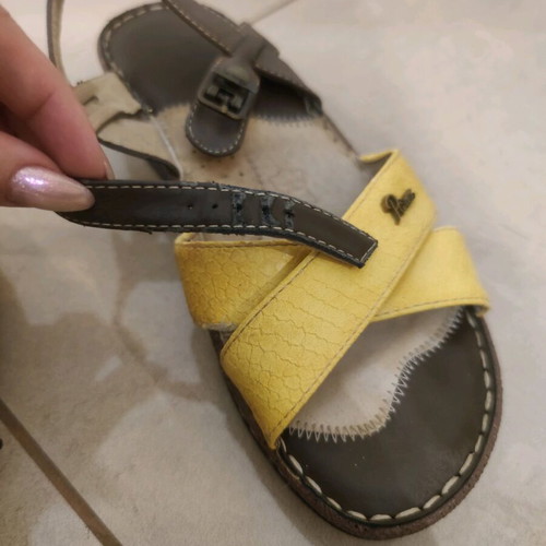 Parex orthopedic sandals used, brown and yellow, size 38