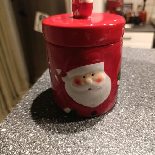Ceramic pepper and Christmas ceramic container like new