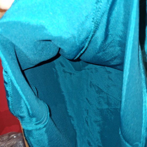 Paranoia turquoise top with frill, new, size L