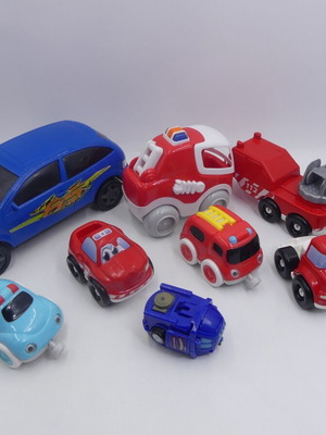 Various toy cars set used