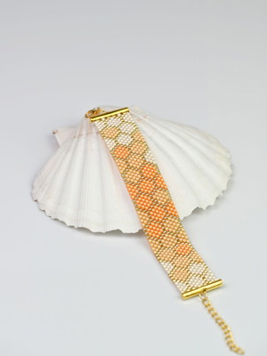 Bracelet Piasachno dno custom made in beige and orange