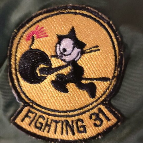 Flight jacket with embroidered patches like new, size 12