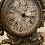 Bronze analog table clock used, condition unknown