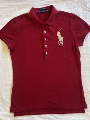 Ralph Lauren Big Pony Skinny Polo Πόλο Μπλούζα Μπορντό Μέγεθος M Σαν Καινούργιο