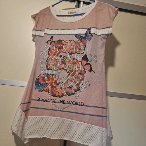 Matis Fashion blouse medium like new, white and pink