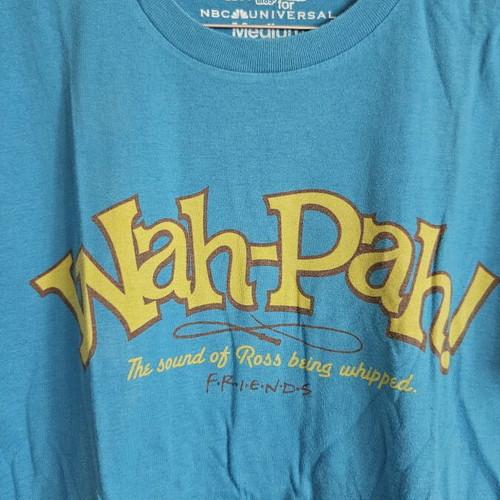 Friends Wah-Pah! T-shirt, medium, blue and yellow