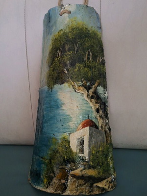 Handmade ceramic tile used with Kadrachi painting