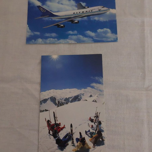 Olympic and Parnassos postcards new, set of 2