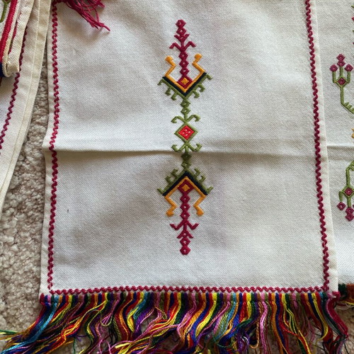 Cretan traditional embroideries like new, 2 small and one 90cm