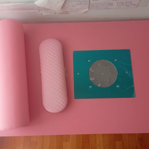 Nail Table with Extractor New, Pink, Assembled