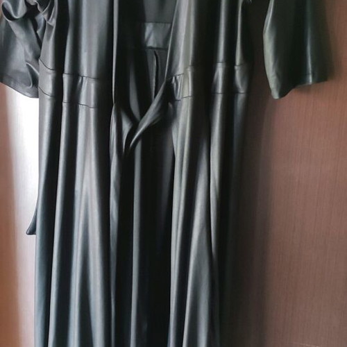 Leather maxi dress black new, plus size XXLove