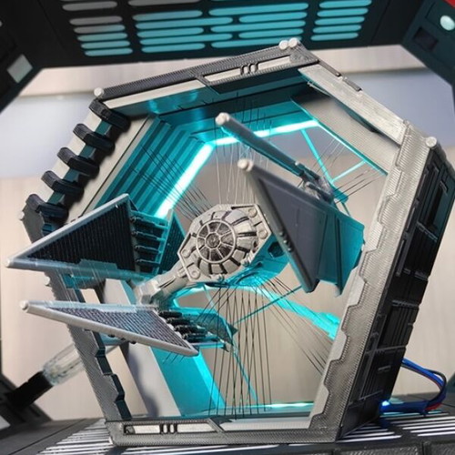 Star Wars Diorama Tensegrity TIE Fighter with LED Light