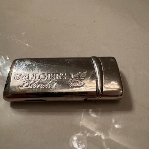 Gauloises lighter used silver