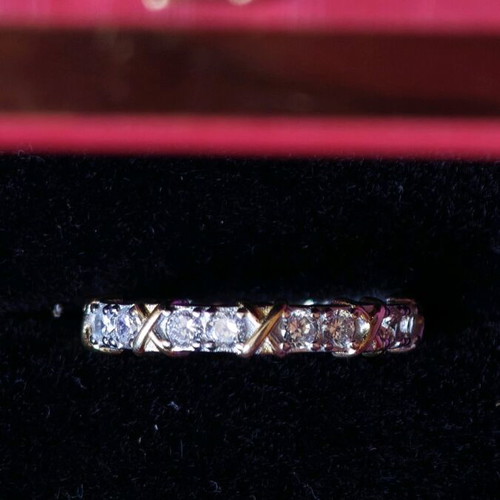 925 Silver Ring new, size 16.5, gold and silver