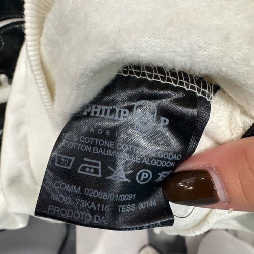 Philipp Plein white sweatshirt like new with zipper and fleece