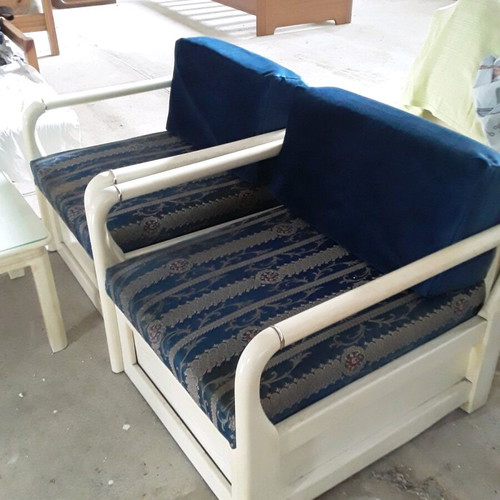 Armchairs used with velvet washable back cushion, set of 2