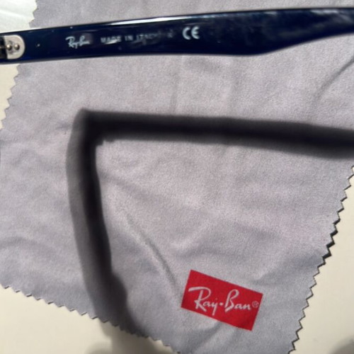 Ray-Ban 4147 sunglasses, blue semi-transparent frame, tinted lenses