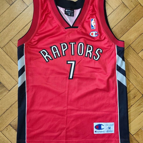 Toronto Raptors Jersey Champion basketball vest used, youth medium, Bargnani 7