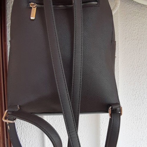 Privata backpack bag used, brown with green